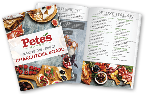 Graphic showing our Charcuterie Board flyer
